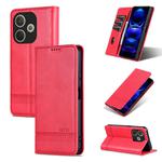 For OPPO A5 Energy / A5 Pro 5G Global AZNS Magnetic Calf Texture Flip Leather Phone Case(Red)