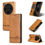 For OPPO Find X8 Ultra AZNS Magnetic Calf Texture Flip Leather Phone Case(Light Brown)