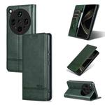 For OPPO Find X8 Ultra AZNS Magnetic Calf Texture Flip Leather Phone Case(Dark Green)