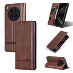 For OPPO Find X8s AZNS Magnetic Calf Texture Flip Leather Phone Case(Dark Brown)