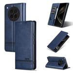 For OPPO Find X8s AZNS Magnetic Calf Texture Flip Leather Phone Case(Dark Blue)