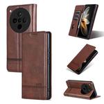 For OPPO Find X8s+ AZNS Magnetic Calf Texture Flip Leather Phone Case(Dark Brown)