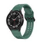 For Samsung Galaxy Watch 6 Double-row Hole Solid Color Silicone Watch Band(Army Green)