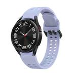 For Samsung Galaxy Watch 6 Double-row Hole Solid Color Silicone Watch Band(Light Purple)