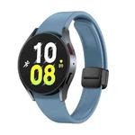 For Samsung Galaxy Watch 6 Magnetic Folding Black Buckle Silicone Watch Band(Blue)
