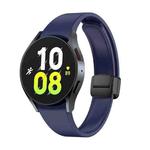 For Samsung Galaxy Watch 6 Magnetic Folding Black Buckle Silicone Watch Band(Dark Blue)
