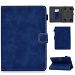 For 10 inch Tablet PC Universal Cowhide Texture Horizontal Flip Leather Case with Holder & Card Slots & Pen Slot(Blue)
