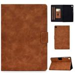 For Samsung Galaxy Tab S6 Lite P610/P615 Cowhide Texture Horizontal Flip Leather Case with Holder & Card Slots & Sleep / Wake-up Function(Brown)