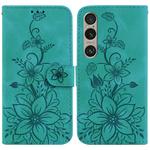 For Sony Xperia 1 VI Lily Embossed Leather Phone Case(Green)