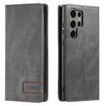 For Samsung Galaxy S23 Ultra 5G TTUDRCH RFID Retro Texture Magnetic Leather Phone Case(Grey)