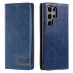 For Samsung Galaxy S23 Ultra 5G TTUDRCH RFID Retro Texture Magnetic Leather Phone Case(Blue)
