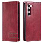 For Samsung Galaxy S23 5G TTUDRCH RFID Retro Texture Magnetic Leather Phone Case(Red)