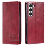 For Samsung Galaxy S22 5G TTUDRCH RFID Retro Texture Magnetic Leather Phone Case(Red)