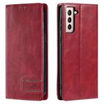 For Samsung Galaxy S21+ 5G TTUDRCH RFID Retro Texture Magnetic Leather Phone Case(Red)