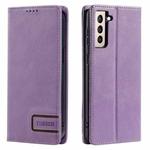 For Samsung Galaxy S21+ 5G TTUDRCH RFID Retro Texture Magnetic Leather Phone Case(Purple)