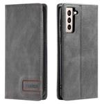 For Samsung Galaxy S21 5G TTUDRCH RFID Retro Texture Magnetic Leather Phone Case(Grey)