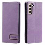 For Samsung Galaxy S21 5G TTUDRCH RFID Retro Texture Magnetic Leather Phone Case(Purple)