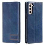 For Samsung Galaxy S21 FE 5G TTUDRCH RFID Retro Texture Magnetic Leather Phone Case(Blue)