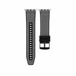 For Apple Watch 7 45mm Hybrid Leather Silicone Watch Band(Grey)