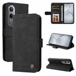 For OnePlus Nord CE4 Lite Skin Feel Life Tree Metal Button Leather Phone Case(Black)