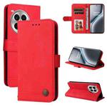 For OnePlus Ace 3 Pro Skin Feel Life Tree Metal Button Leather Phone Case(Red)