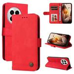 For OnePlus 13 Skin Feel Life Tree Metal Button Leather Phone Case(Red)