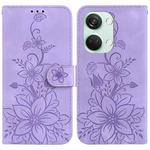 For OnePlus Nord 3 Lily Embossed Leather Phone Case(Purple)