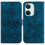 For OnePlus Nord 3 Lily Embossed Leather Phone Case(Dark Blue)