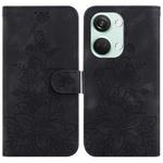 For OnePlus Nord 3 Lily Embossed Leather Phone Case(Black)