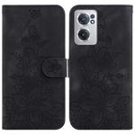 For OnePlus Nord CE 2 5G Lily Embossed Leather Phone Case(Black)