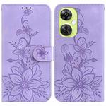 For OnePlus Nord CE 3 Lite / N30 Lily Embossed Leather Phone Case(Purple)