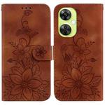 For OnePlus Nord CE 3 Lite / N30 Lily Embossed Leather Phone Case(Brown)