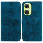 For OnePlus Nord CE 3 Lite / N30 Lily Embossed Leather Phone Case(Dark Blue)