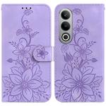 For OnePlus Nord CE4 5G Lily Embossed Leather Phone Case(Purple)