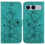 For OnePlus Nord 4 Lily Embossed Leather Phone Case(Green)