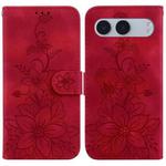 For OnePlus Nord 4 Lily Embossed Leather Phone Case(Red)