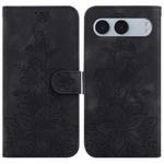 For OnePlus Nord 4 Lily Embossed Leather Phone Case(Black)