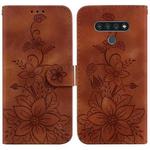 For LG Stylo 6 / K71 Lily Embossed Leather Phone Case(Brown)