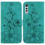 For LG Velvet 4G / 5G / G9 Lily Embossed Leather Phone Case(Green)