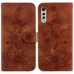 For LG Velvet 4G / 5G / G9 Lily Embossed Leather Phone Case(Brown)