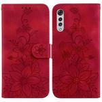 For LG Velvet 4G / 5G / G9 Lily Embossed Leather Phone Case(Red)