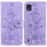 For Nokia C2 2nd Edition Lily Embossed Leather Phone Case(Purple)