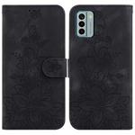 For Nokia G22 Lily Embossed Leather Phone Case(Black)