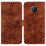 For Nokia G300 Lily Embossed Leather Phone Case(Brown)