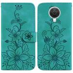 For Nokia G10 / G20 Lily Embossed Leather Phone Case(Green)