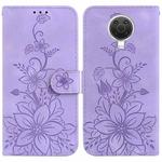 For Nokia G10 / G20 Lily Embossed Leather Phone Case(Purple)
