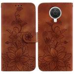 For Nokia G10 / G20 Lily Embossed Leather Phone Case(Brown)