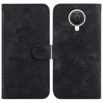 For Nokia G10 / G20 Lily Embossed Leather Phone Case(Black)