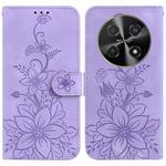 For Huawei nova 12i 4G Global Lily Embossed Leather Phone Case(Purple)