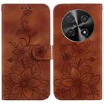 For Huawei nova 12i 4G Global Lily Embossed Leather Phone Case(Brown)